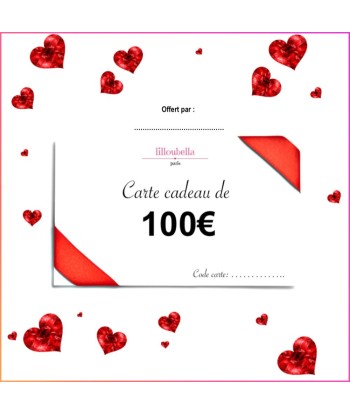 Cartes cadeaux de 100€ pour bénéficier 