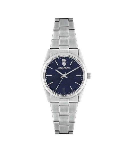 Zadig & Voltaire- Montre Femme Fusion Tête de Mort Bleu solde