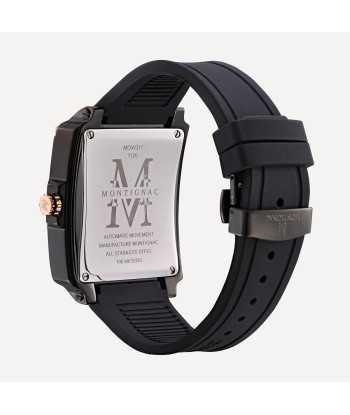 Montignac - Montre Square Silicone Noire & Cadran Carré solde