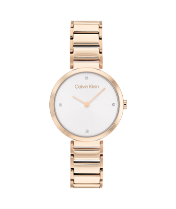 Calvin Klein - Montre Timeless Rose Dorée & Cristaux 2024