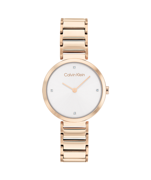 Calvin Klein - Montre Timeless Rose Dorée & Cristaux 2024