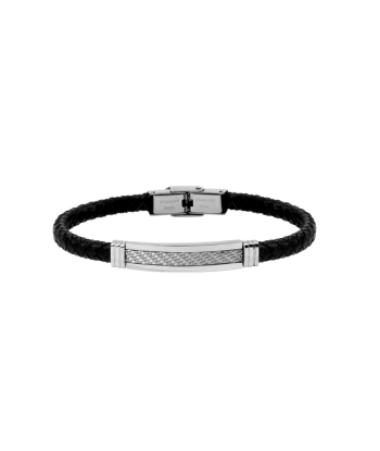 Pixies - Bracelet Homme Cuir Synthétique Tressé & Carbone pas chere