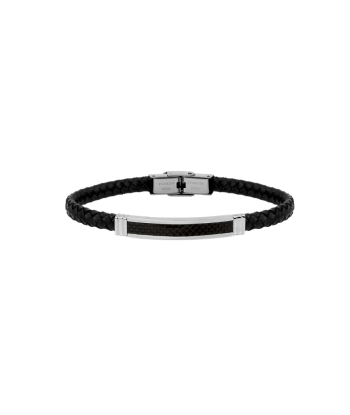 Pixies - Bracelet Homme Cuir Tressé & Carbone Noir pas cher chine