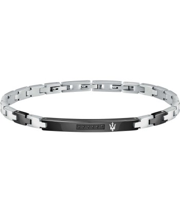 Maserati - Bracelet Acier & PDV Noir les ligaments