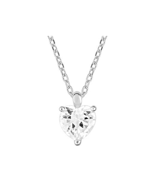 Pixies - Collier Pendentif Coeur Or Blanc Pour