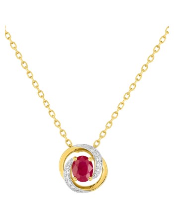 Pixies - Collier Rubis Doubles Anneaux Or Jaune outlet