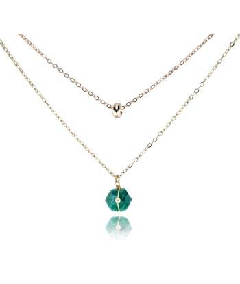 Collier femme Hexagone vert Emeraude ou a consommer sur place