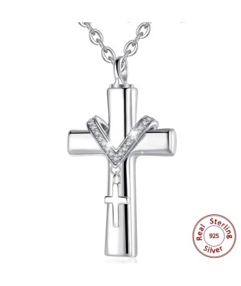 Pendentif Croix Femme Argent Urne les muscles