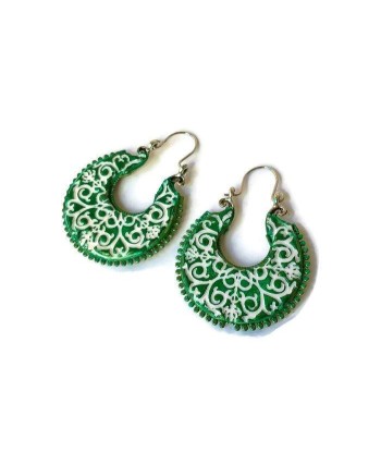 JANE - Green Ceramic Clay Earrings s'inspire de l'anatomie humaine