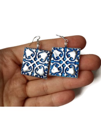 VIRGINIE - Silver Tile Earrings Vous souhaitez 