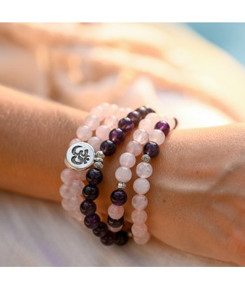 Bracelet Améthyste et Quartz Rose - Om acheter en ligne