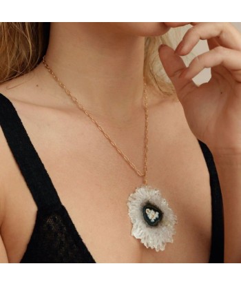 Collier Quartz Solaire "Soleil D'Uruguay" pas cher