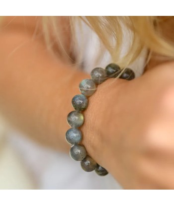 Bracelet en Labradorite véritable 10mm AAA brillant des détails fins