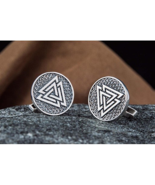 Bouton de manchette - Valknut en Argent Massif pas cher 