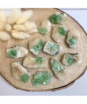 Druse Apophyllite verte et Stilbite (intuition / paix intérieure) france